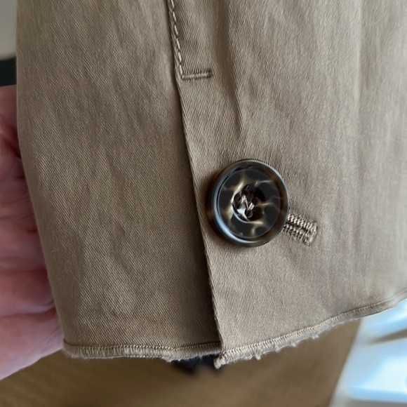 Vintage MarcCain Khaki Cotton-Blend Ruffle Blazer N2 - Picture 7 of 14